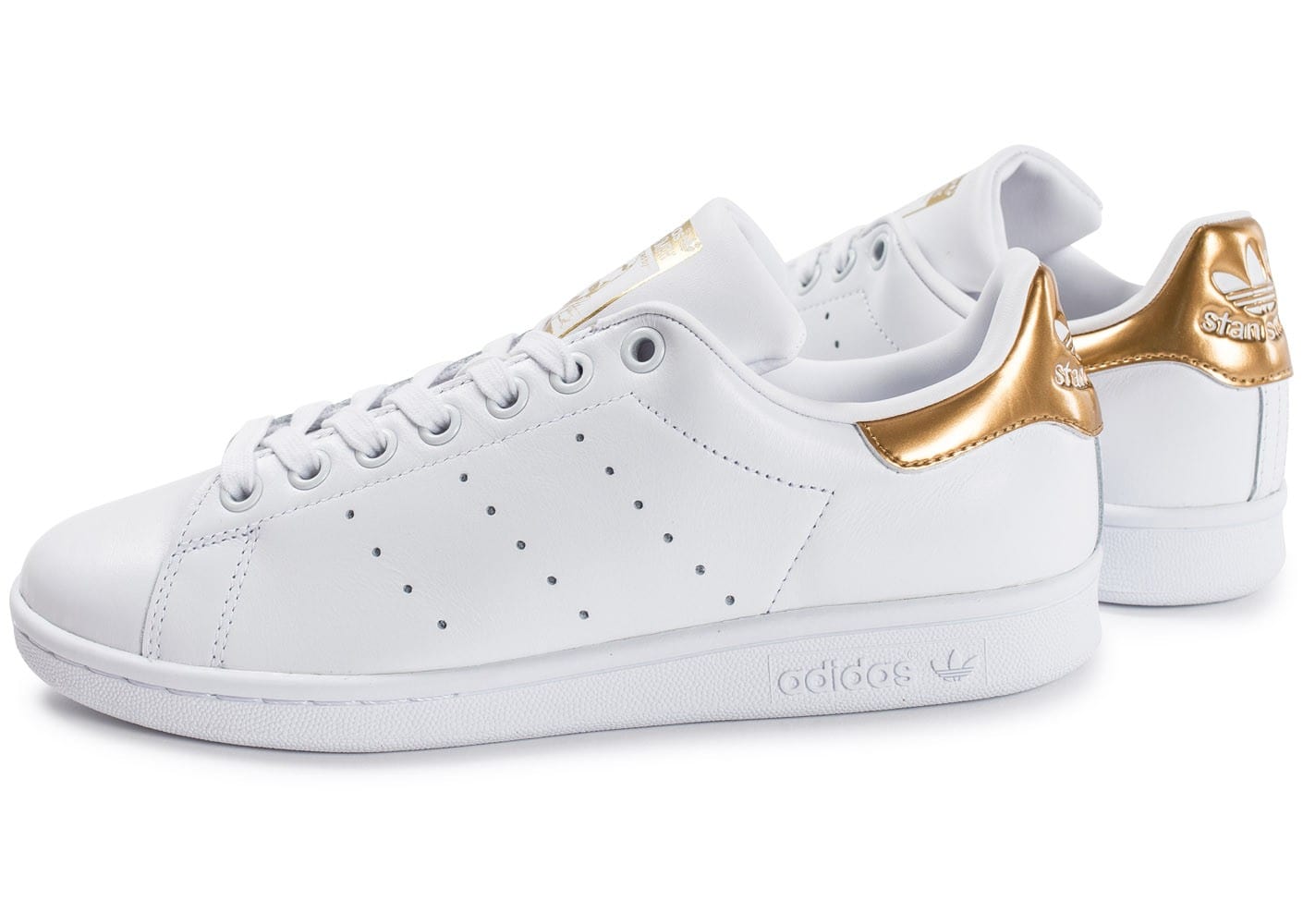 stan smith femme blanche et or