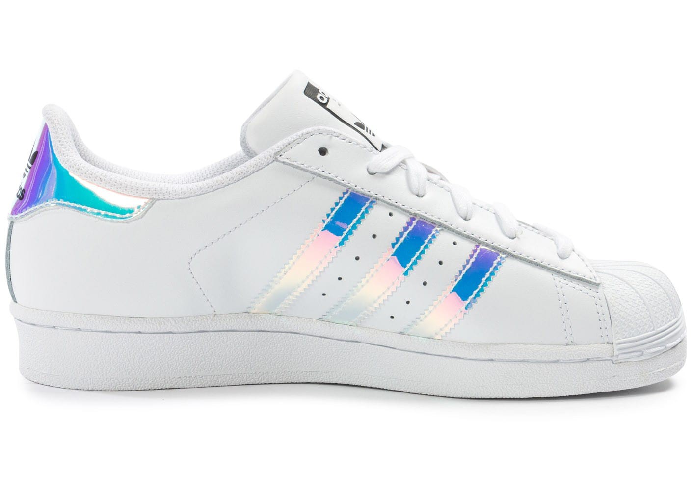 adidas superstar holographique argenté et blanche