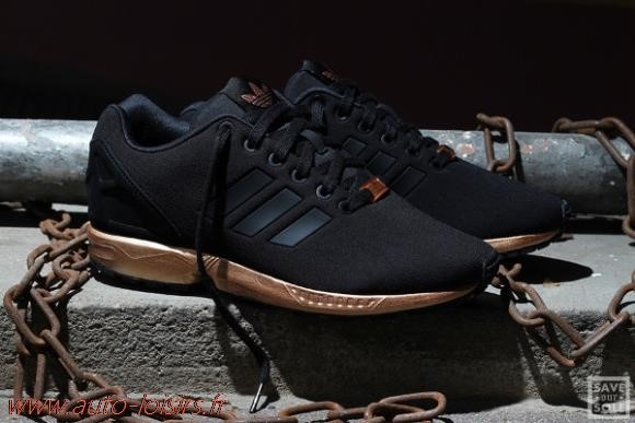 basket adidas zx flux femme noir et or