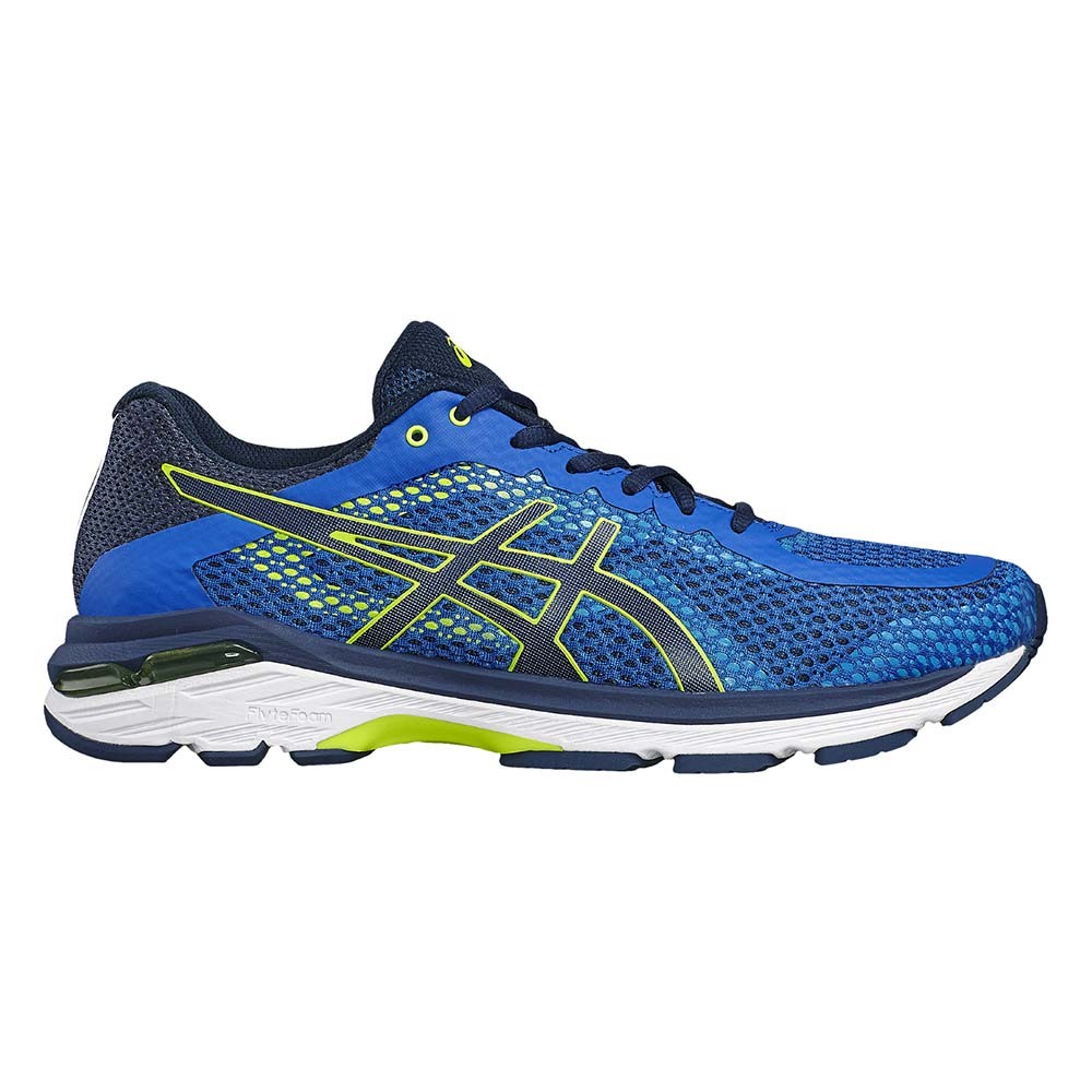 asics bleu jaune fluo